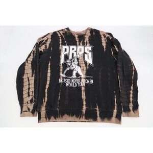 PRPS Alta World Tour Graphic Tie Dye Black Tan Pullover Sweatshirt‎ Men's XL